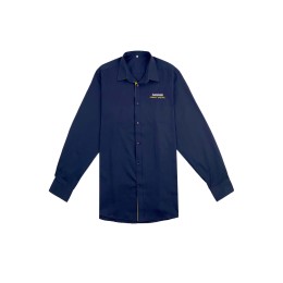 A large supply of royal blue long-sleeved shirts with contrasting colors on the chest and embroidered LOGO for sale shirts Shirt Center R366 A large supply of royal blue long-sleeved shirts with contrasting colors on the chest and embroidered LOGO for sale shirts Shirt Center R366